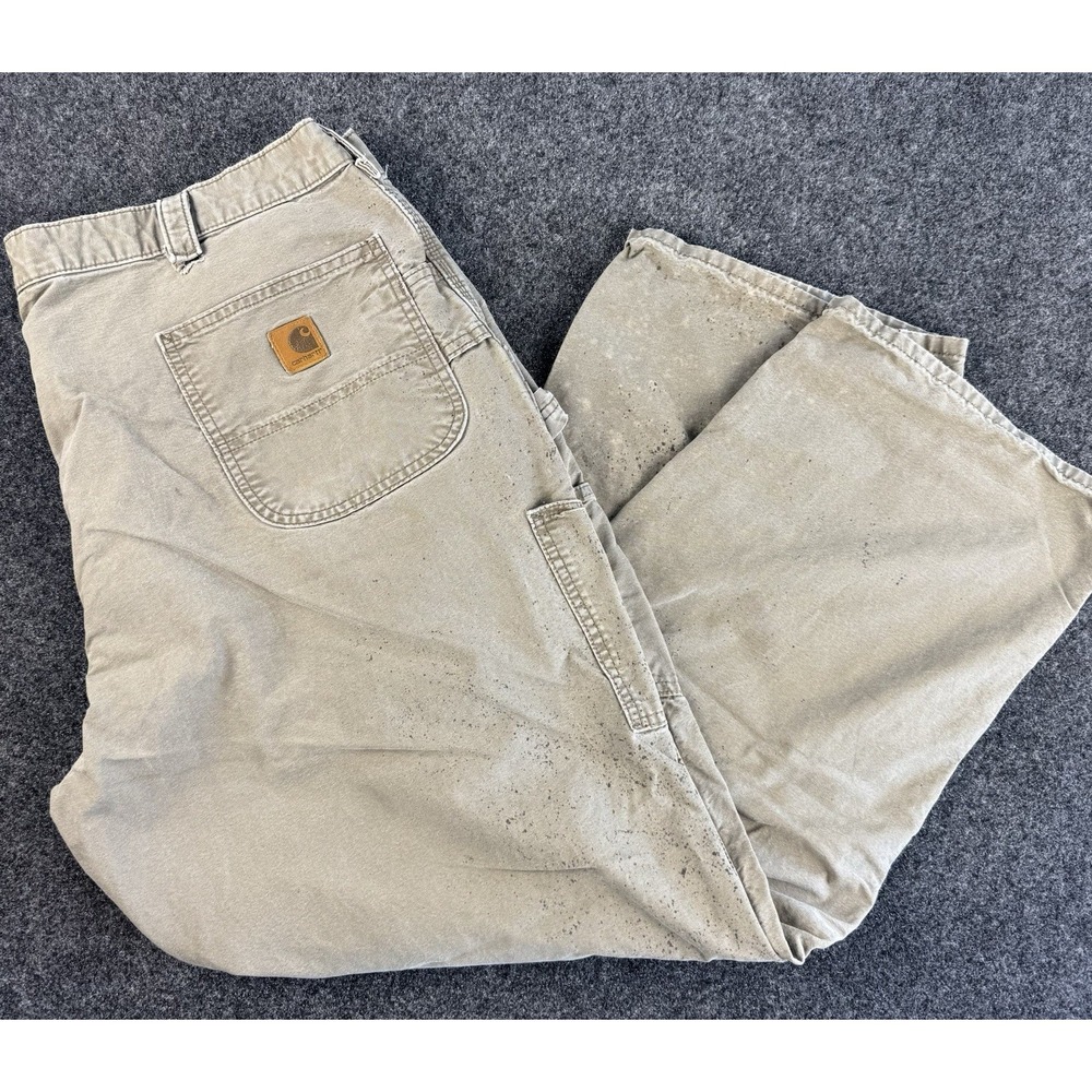VTG Carhartt B151 LBR Carpenter Pants 44x32 Brown Workwear